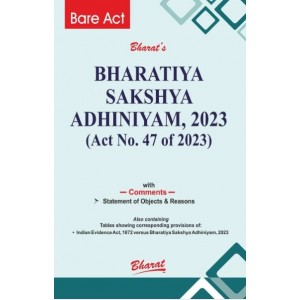 Bharat’s Bharatiya Sakshya Adhiniyam, 2023 Bare Act 2024